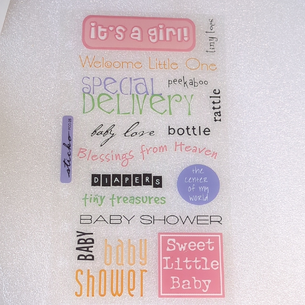 ❤️3/$10❤️Sticko Baby It's. Girl Clear Sticker Saying Set